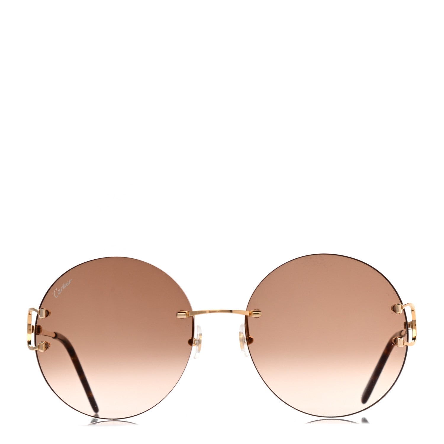 Cartier Rimless C-Decor Round Sunglasses Brown 2 of 5