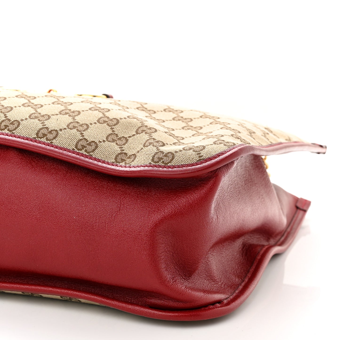 Monogram New Sakai Calfskin Lux Large Horsebit 1955 Tote Bag Beige Ebony New Cherry Red