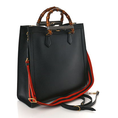 Gucci Wonka Grain Calfskin Large Diana Tote Bag Black 3 of 8