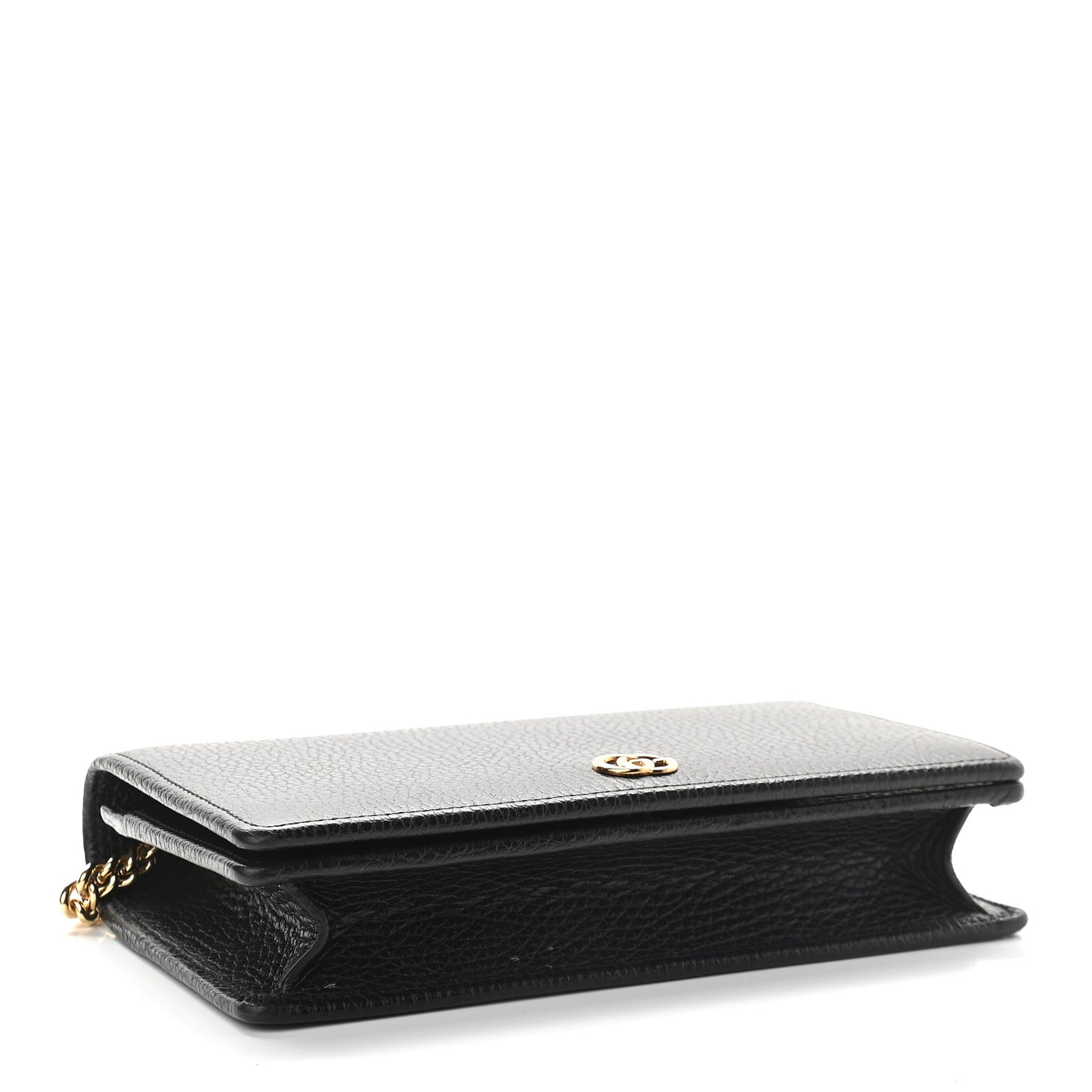Calfskin Mini GG Marmont Chain Wallet Black