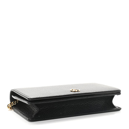 Gucci Calfskin Mini GG Marmont Chain Wallet Black 4 of 8