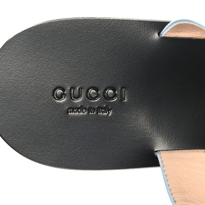 Gucci Calfskin GG Marmont Thong Sandals 38 Porcelain Light Blue 6 of 8