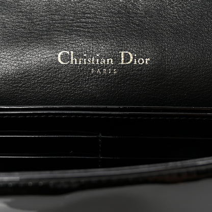 Christian Dior Patent Cannage Lady Dior Chain Wallet Black 7 of 10