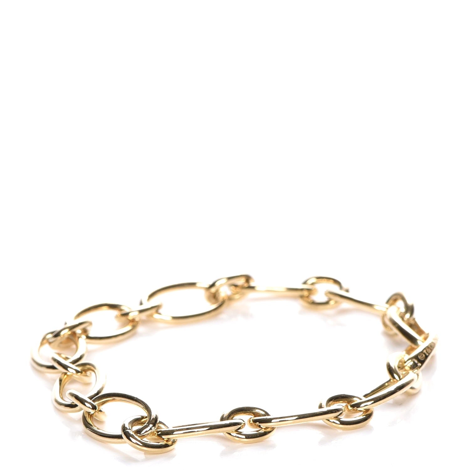 Tiffany 18K Yellow Gold Clasping Oval Link Bracelet 3 of 4
