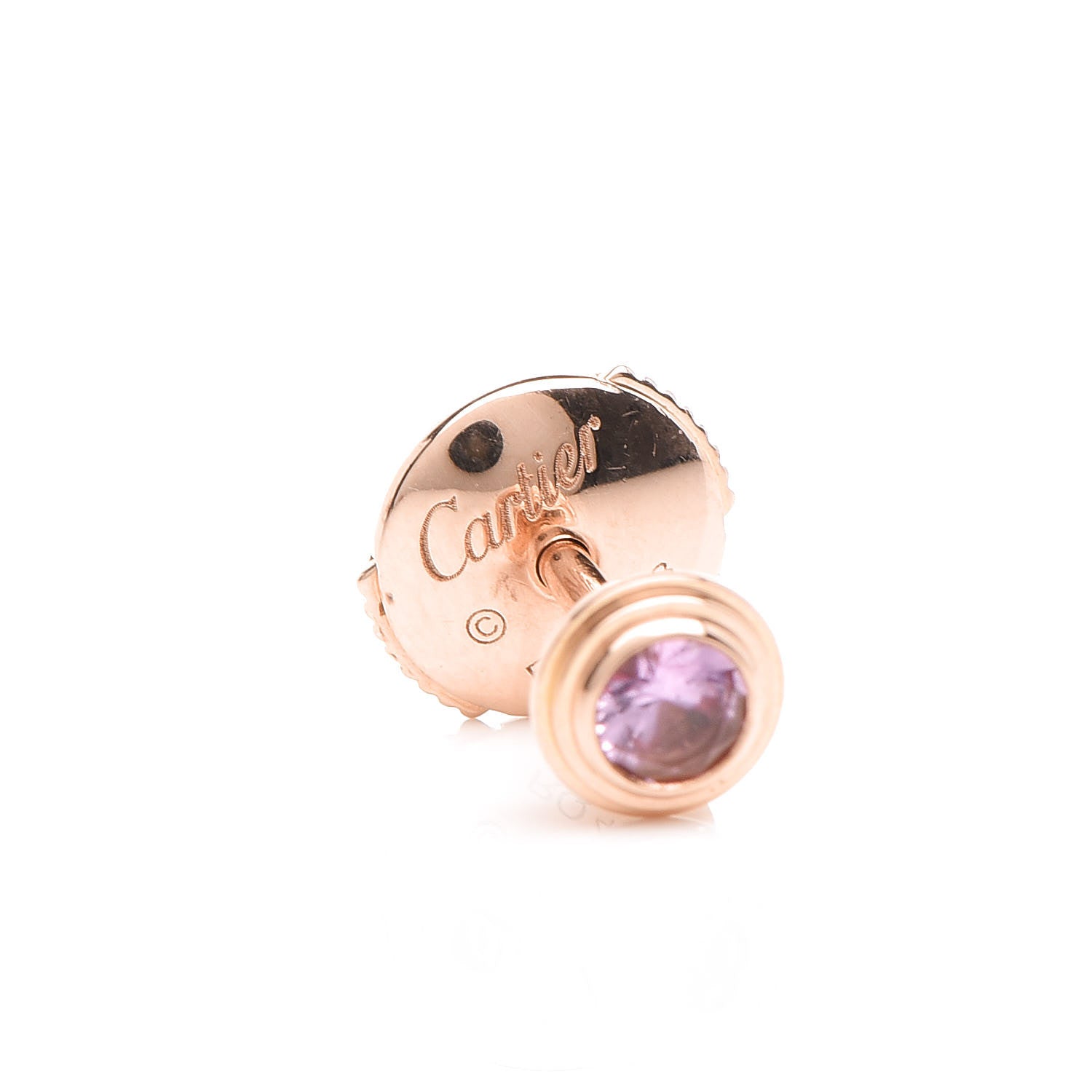 Cartier 18K Pink Gold Pink Sapphire D'Amour Earrings 5 of 7
