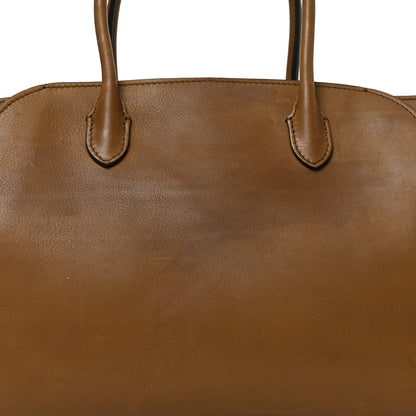 The Row Polished Saddle Calfskin Marlo 12 Tote Bag Muschio 7 of 9