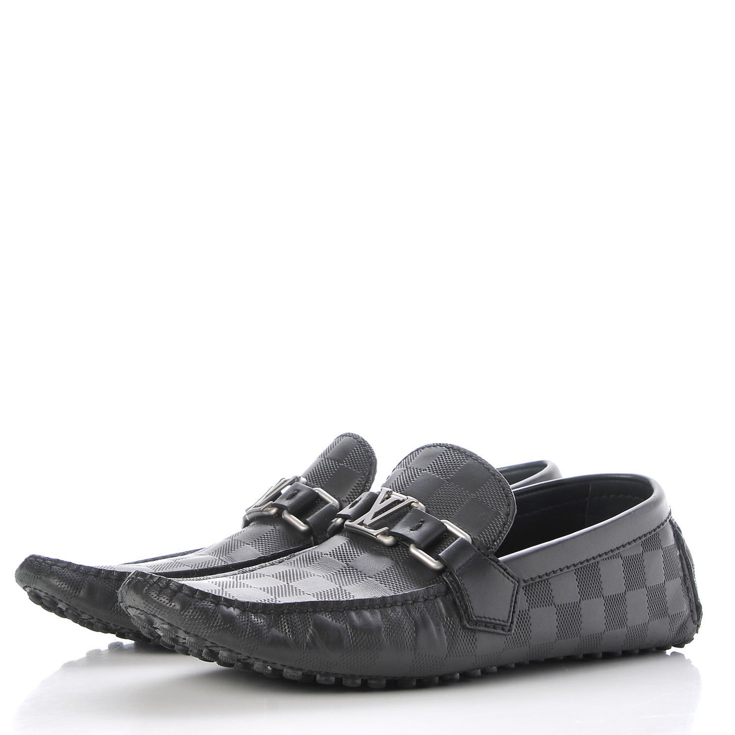 Mens Damier Hockenheim Moccasin Loafers 6 Onyx