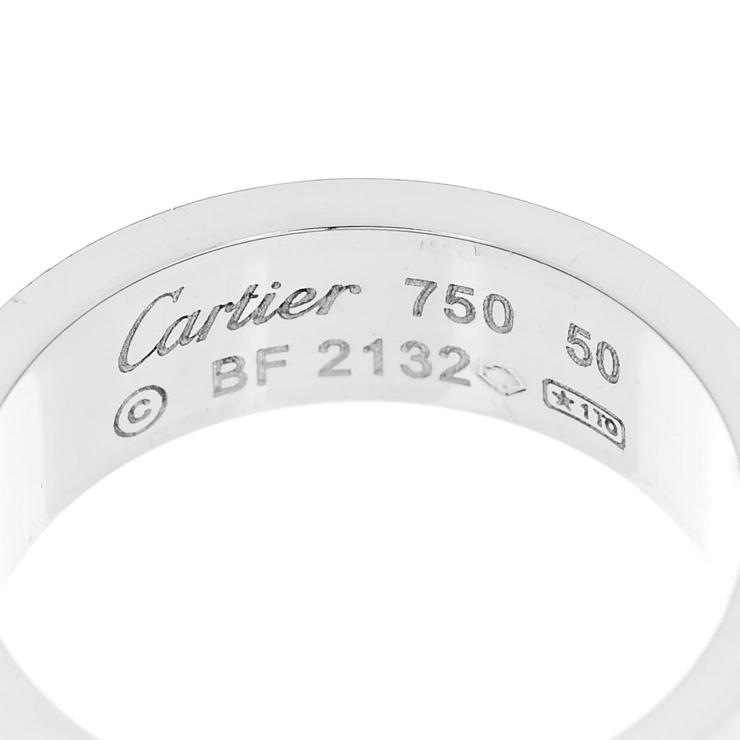 18K White Gold 5.5mm LOVE Ring 50 5.25