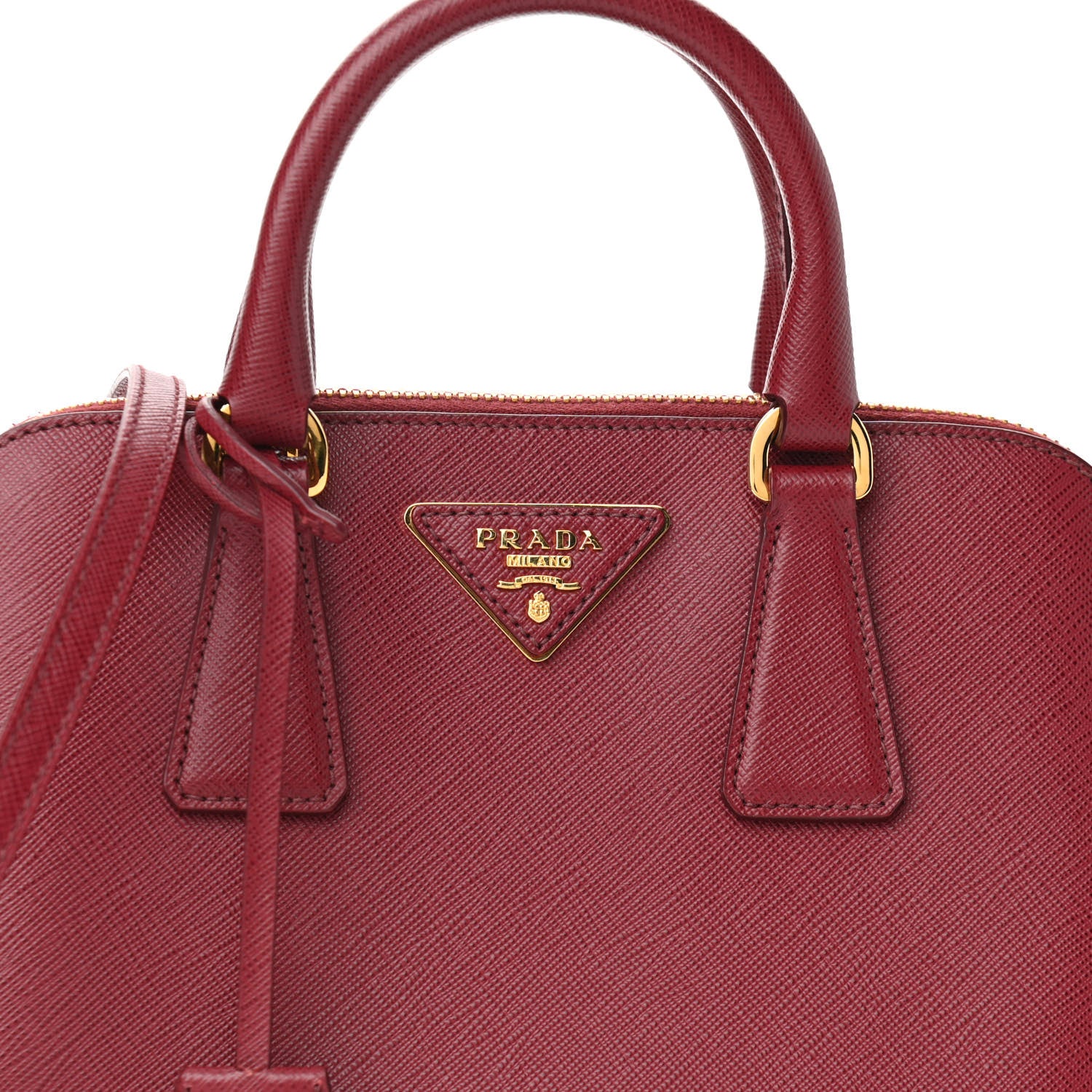 Prada Saffiano Lux Mini Promenade Tote Cerise 6 of 8