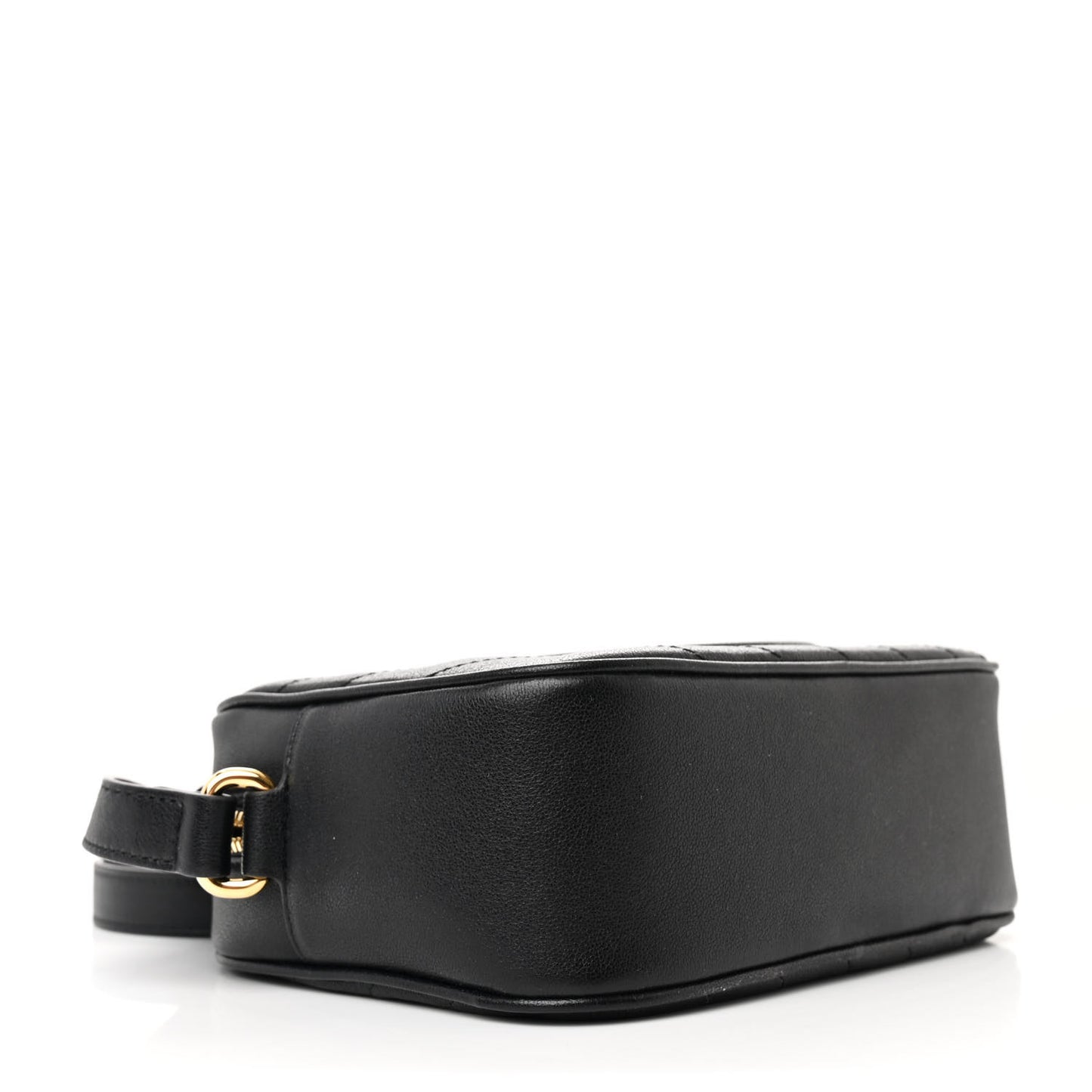 Sakai Be Green Calfskin Diagonal Stitched Small Blondie Shoulder Bag Black