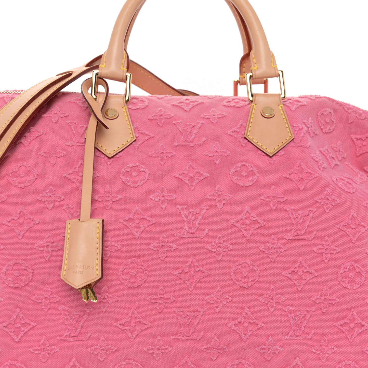 Louis Vuitton Denim Monogram Stone Speedy Bandouliere 35 Rose 7 of 10