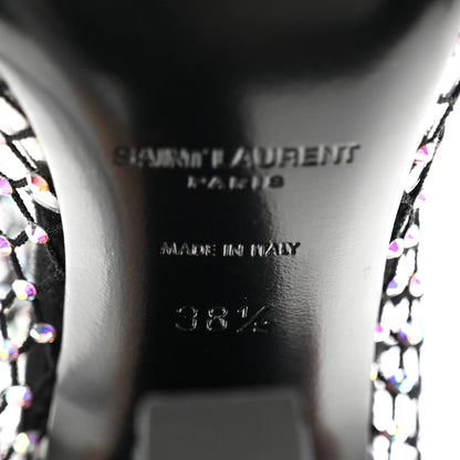 Saint Laurent Mesh Crystal 68 Knee High Boots 38.5 Pink Black 7 of 10
