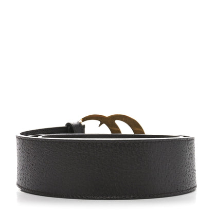 Gucci Textured Calfskin Double G 40mm Belt 80 32  Dark Cocoa 2 of 5