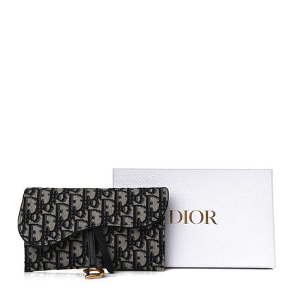 Christian Dior Oblique Saddle Chain Long Wallet Blue 14 of 14