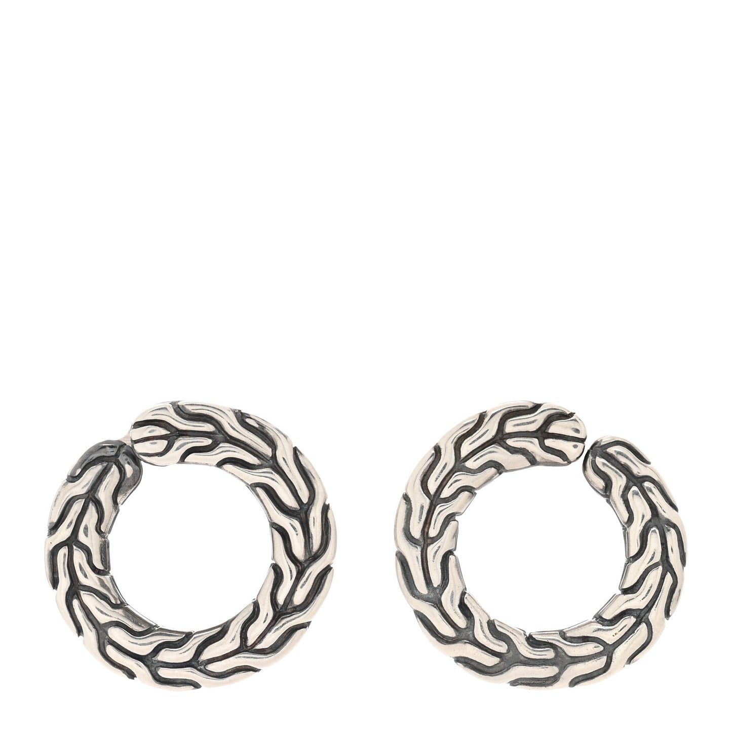 Sterling Silver Classic Chain Open Circle Earrings