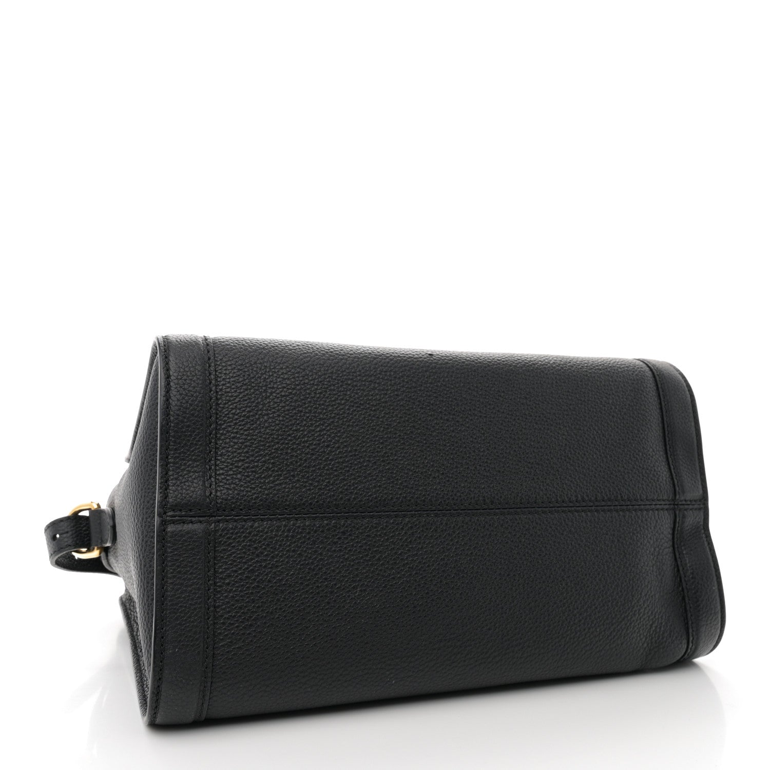 Alexander McQueen Pebbled Calfskin Small Skull Padlock Zip Around Tote Black 4 of 10