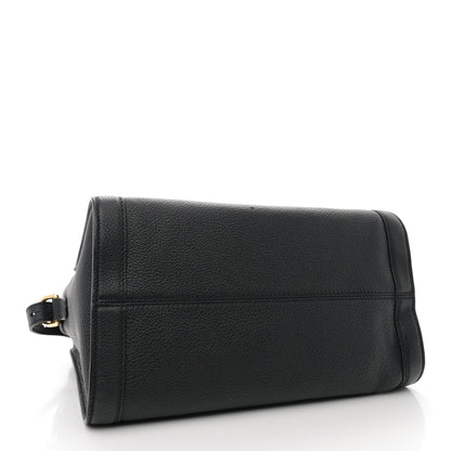 Alexander McQueen Pebbled Calfskin Small Skull Padlock Zip Around Tote Black 4 of 10