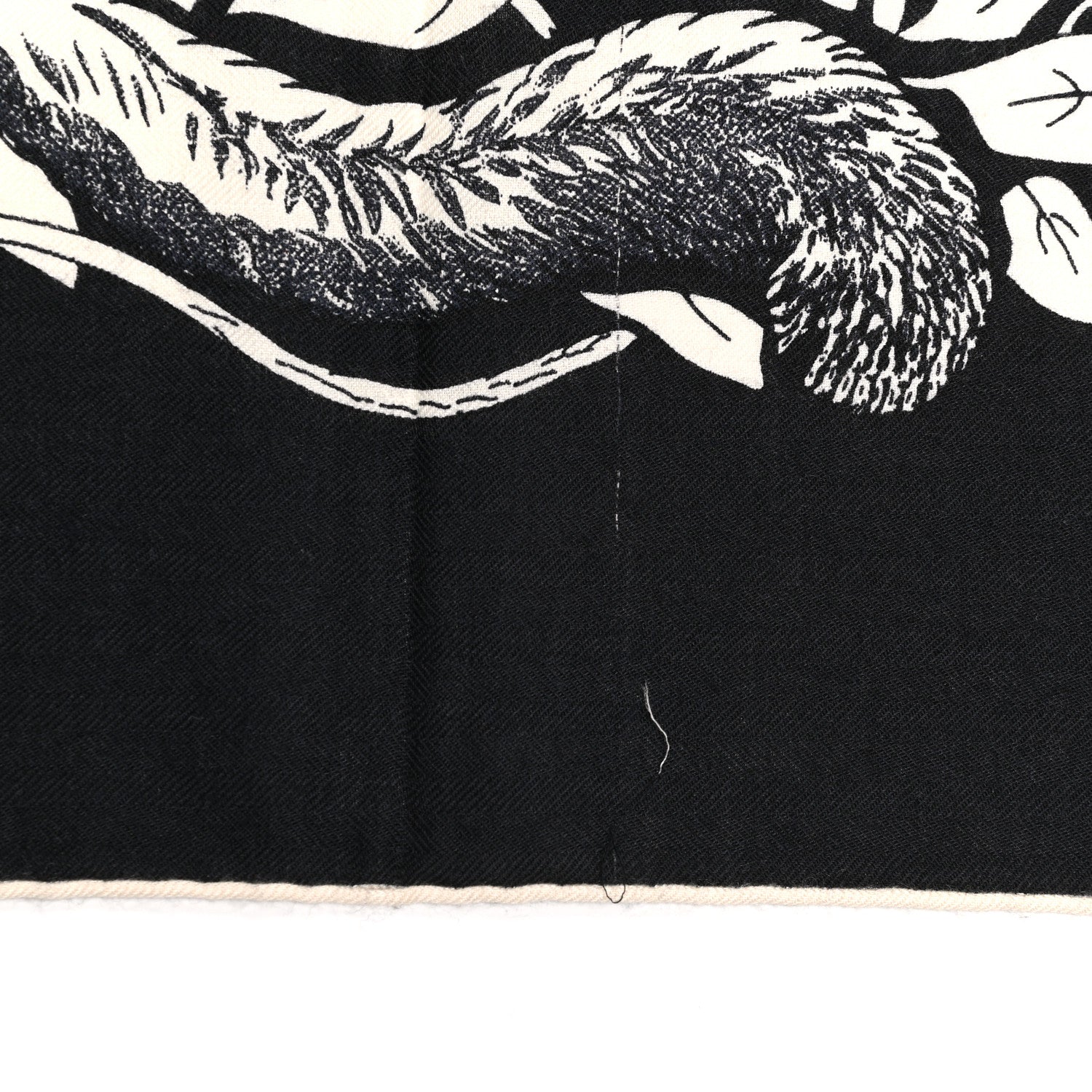 Hermes Cashmere Silk Jungle Love Tattoo Shawl 140 Bleu Black White 8 of 9