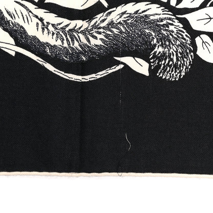 Hermes Cashmere Silk Jungle Love Tattoo Shawl 140 Bleu Black White 8 of 9
