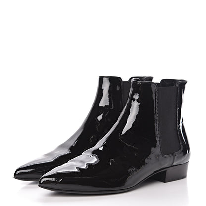 Saint Laurent Vitello Vernice Ankle Boots 37 Black 3 of 8