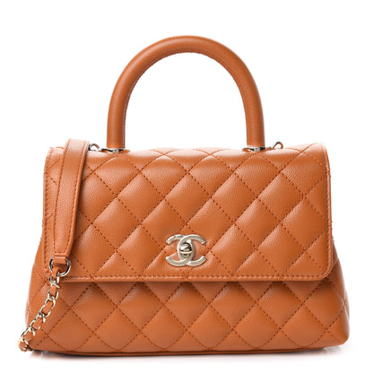 Chanel Caviar Quilted Mini Coco Handle Flap Light Brown 1 of 11