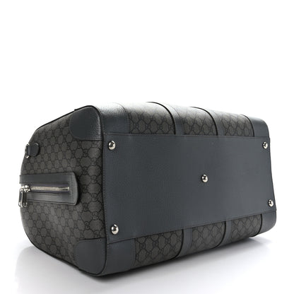 Gucci GG Supreme Monogram Textured Dollar Calfskin Large Savoy Duffle Bag Grey Black Graphite Grey 3 of 10