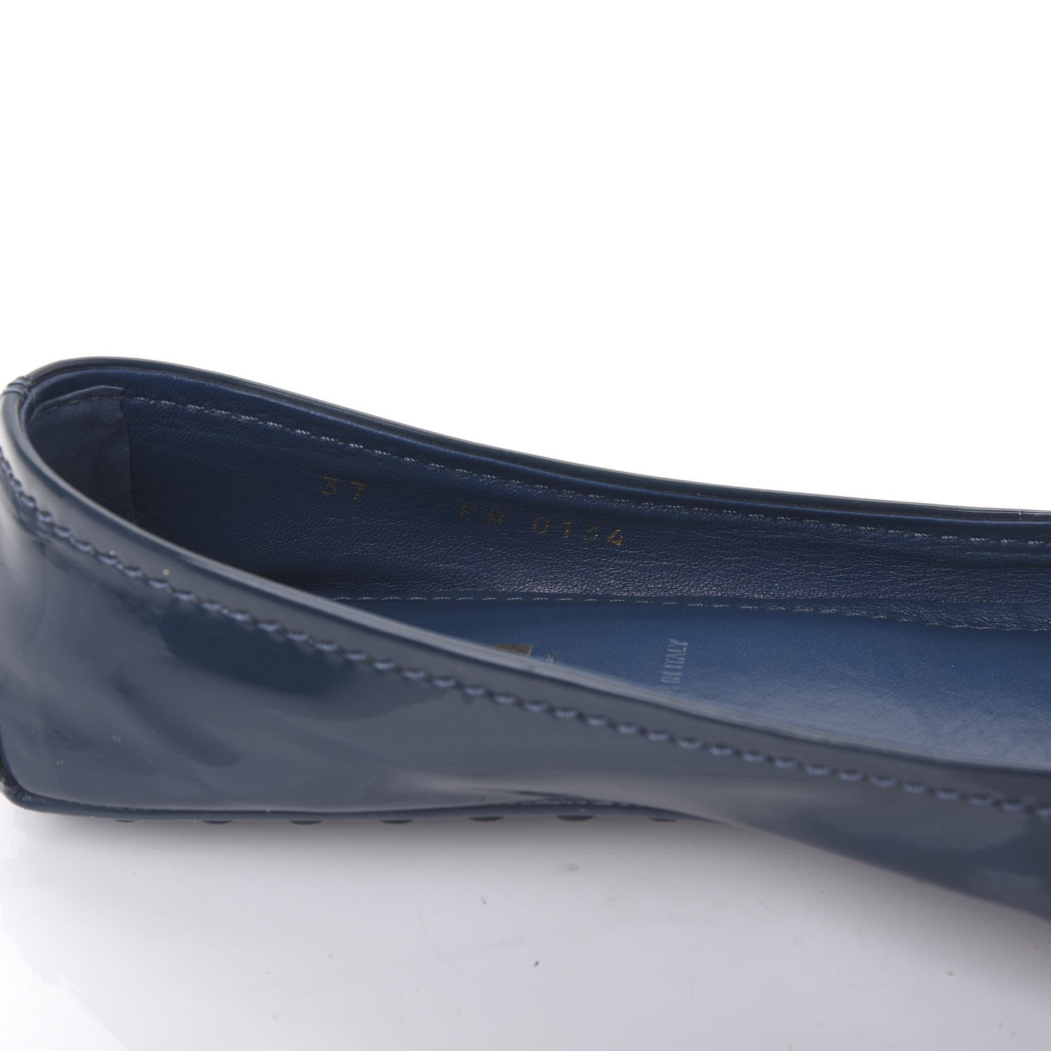 Louis Vuitton Patent Calfskin Oxford Ballerina Flats 37 Blue 8 of 8