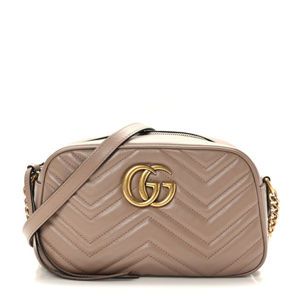 Gucci Calfskin Matelasse Small GG Marmont Chain Shoulder Bag Porcelain Rose 1 of 9