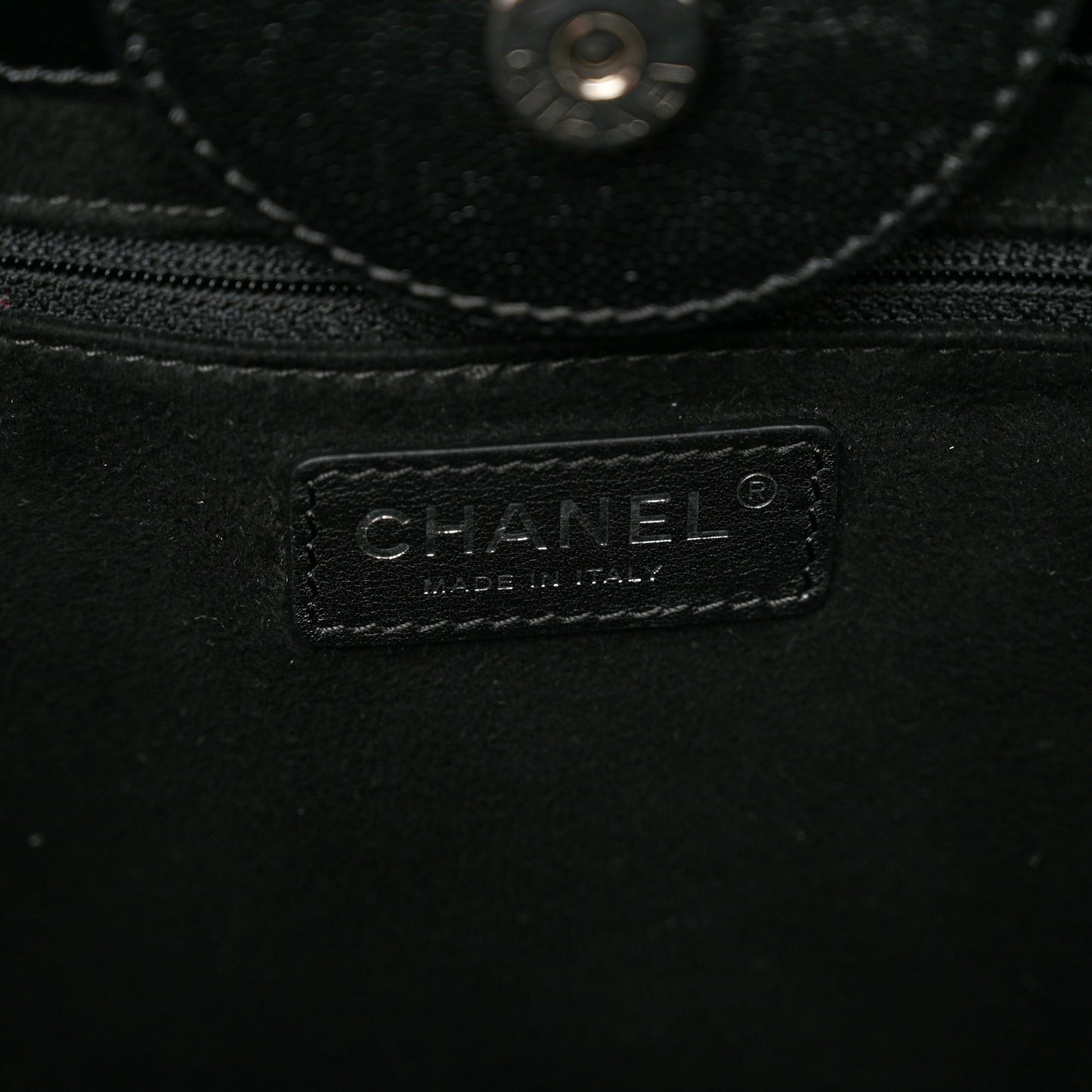 Caviar Medium Studded Deauville Tote Black