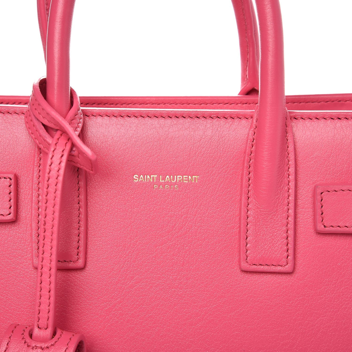 Saint Laurent Calfskin Nano Sac De Jour Lipstick Fuchsia 6 of 7