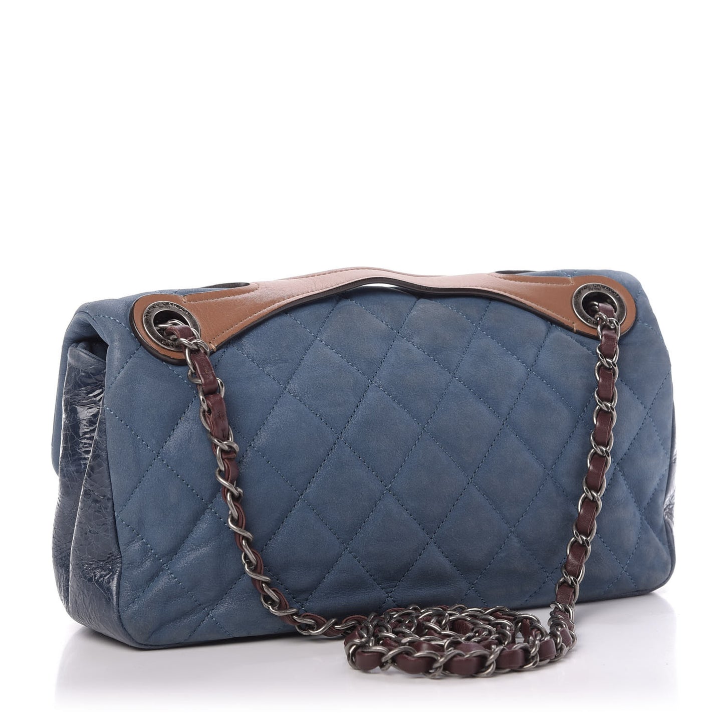Iridescent Calfskin Medium In The Mix Flap Blue