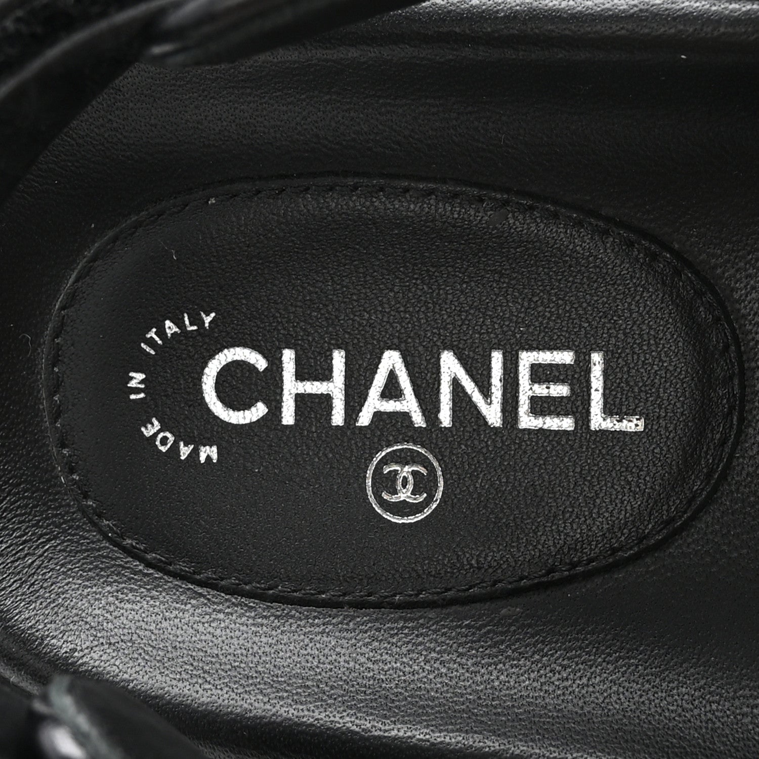 Chanel Lambskin Velcro Dad Sandals 38.5 Black 8 of 10
