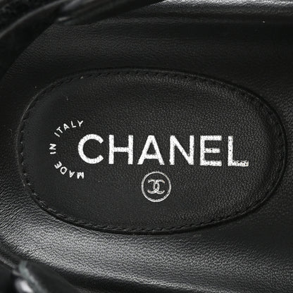 Chanel Lambskin Velcro Dad Sandals 38.5 Black 8 of 10