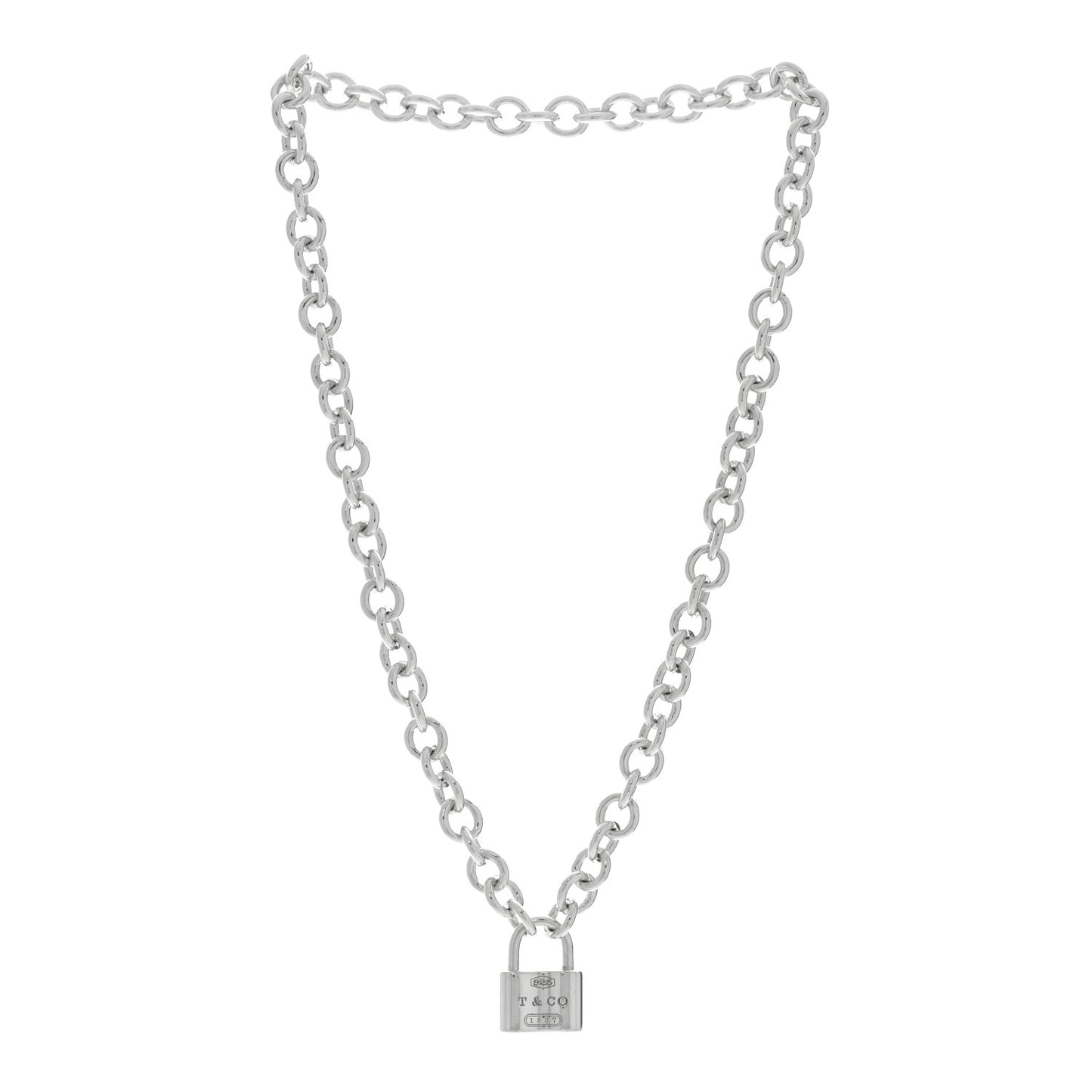 Sterling Silver 1837 Lock Charm Necklace