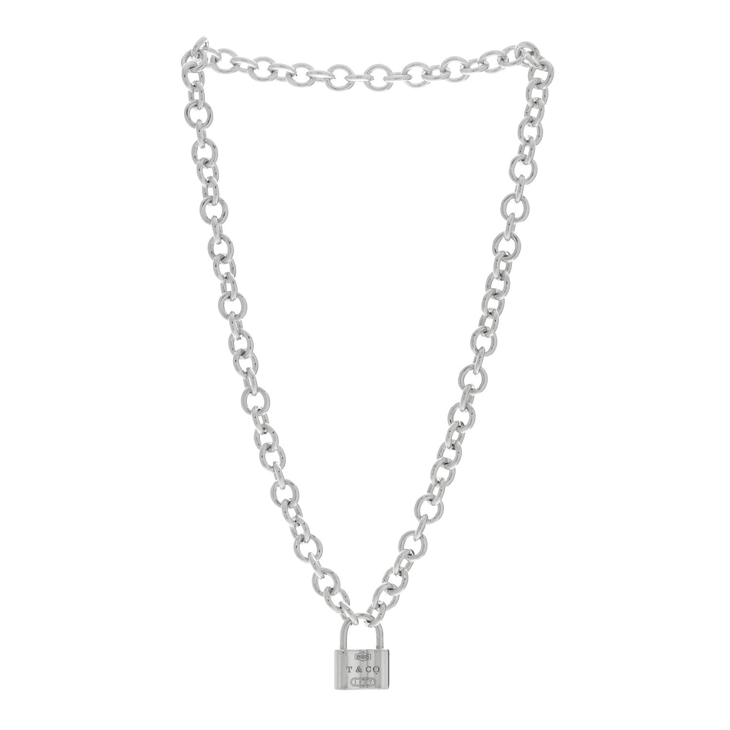 Tiffany Sterling Silver 1837 Lock Charm Necklace 2 of 4