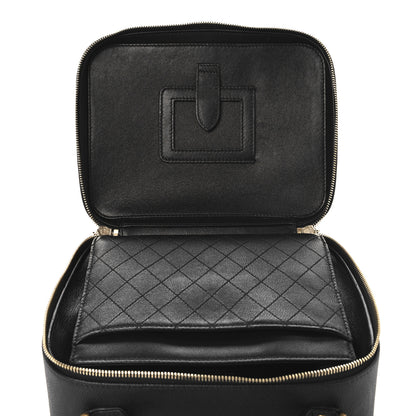 Chanel Caviar Quilted Large CC Filigree Vanity Case Black 8 of 11