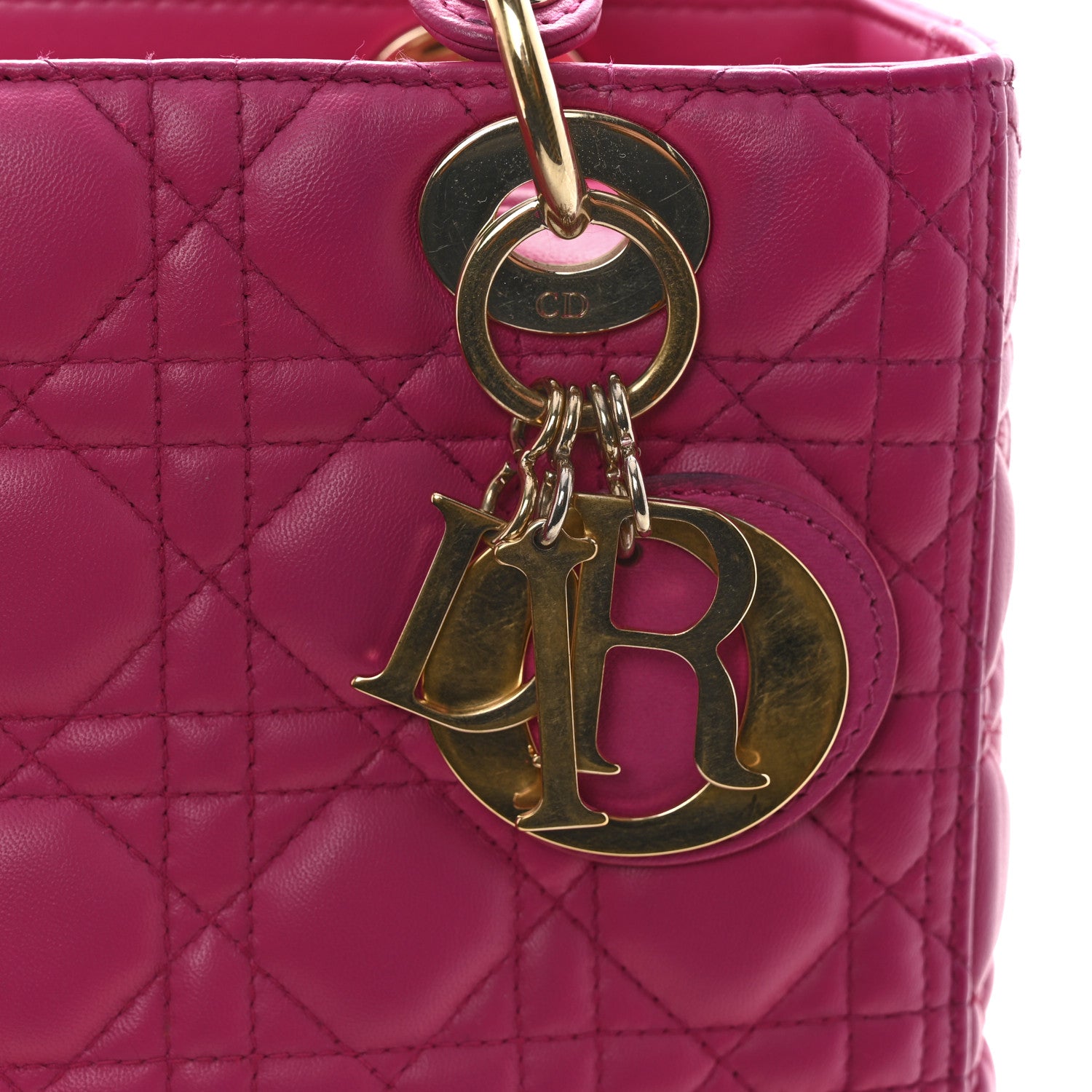 Christian Dior Lambskin Cannage Medium Lady Dior Fuchsia 11 of 16
