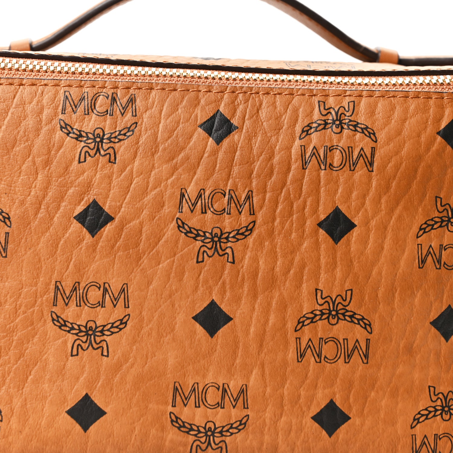MCM Visetos Medium Ottomar Toiletry Bag Cognac 8 of 10