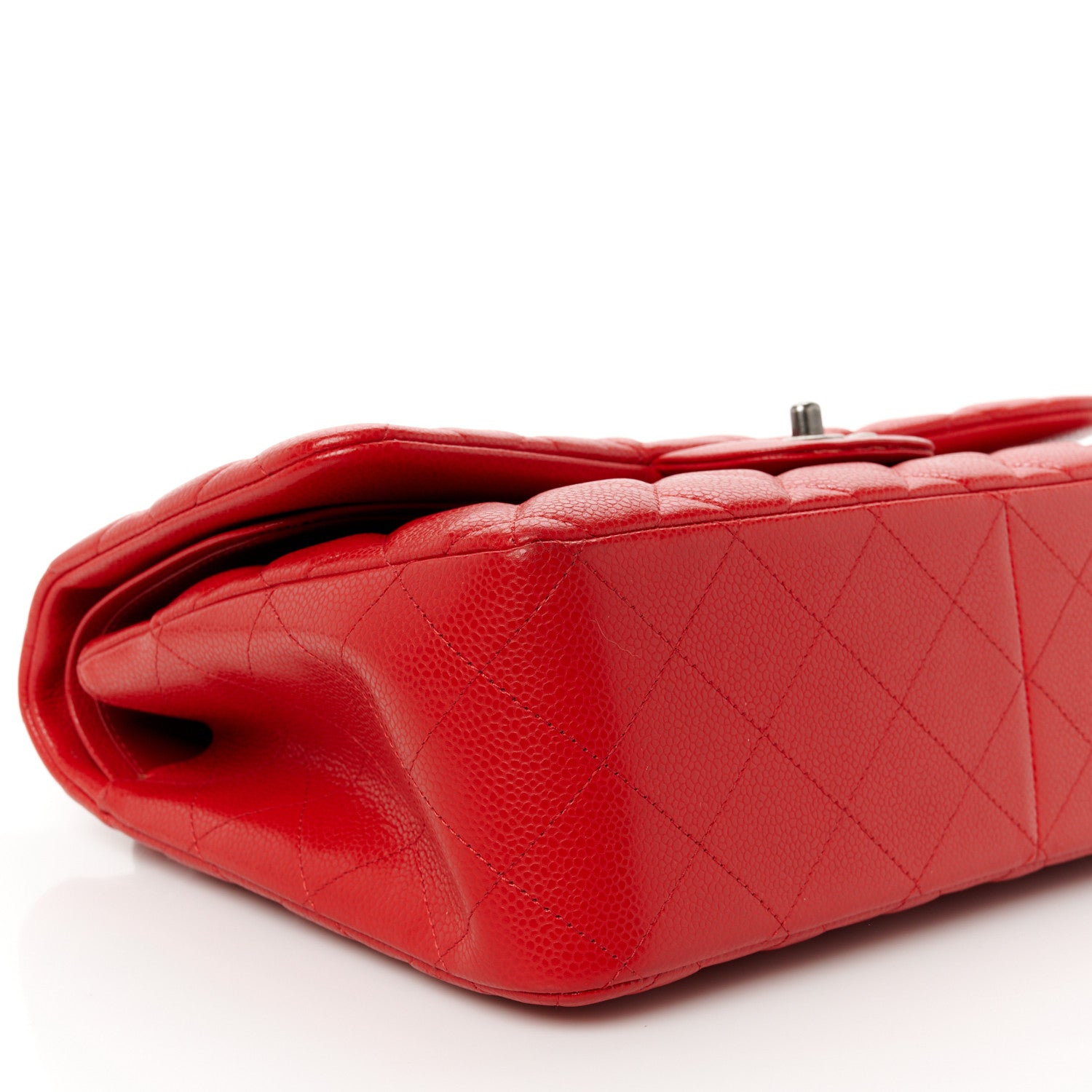 Chanel Caviar Quilted Jumbo Double Flap Red 10 of 11