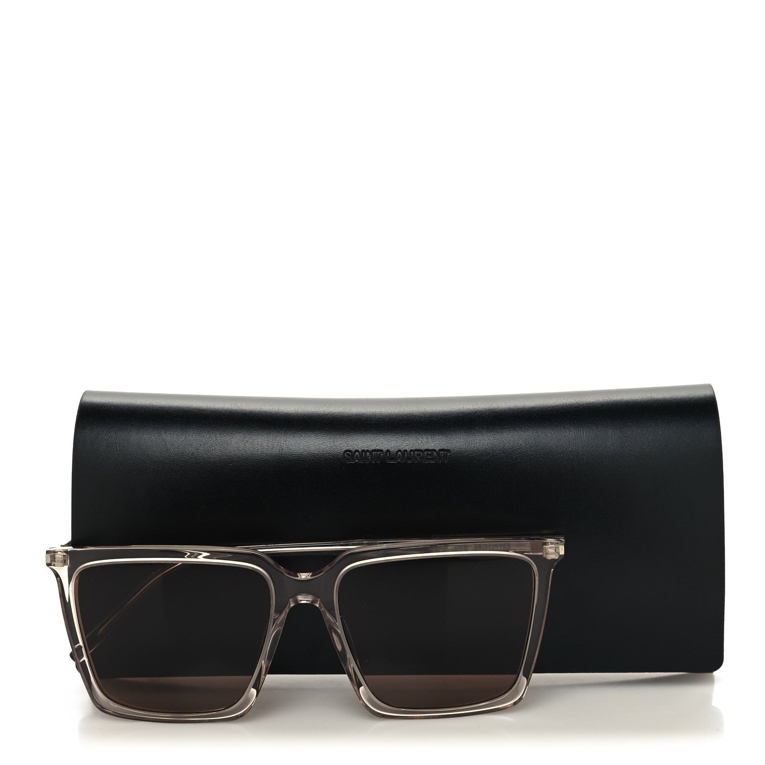 Saint Laurent Transparent Acetate SL 474 Sunglasses Brown 8 of 8
