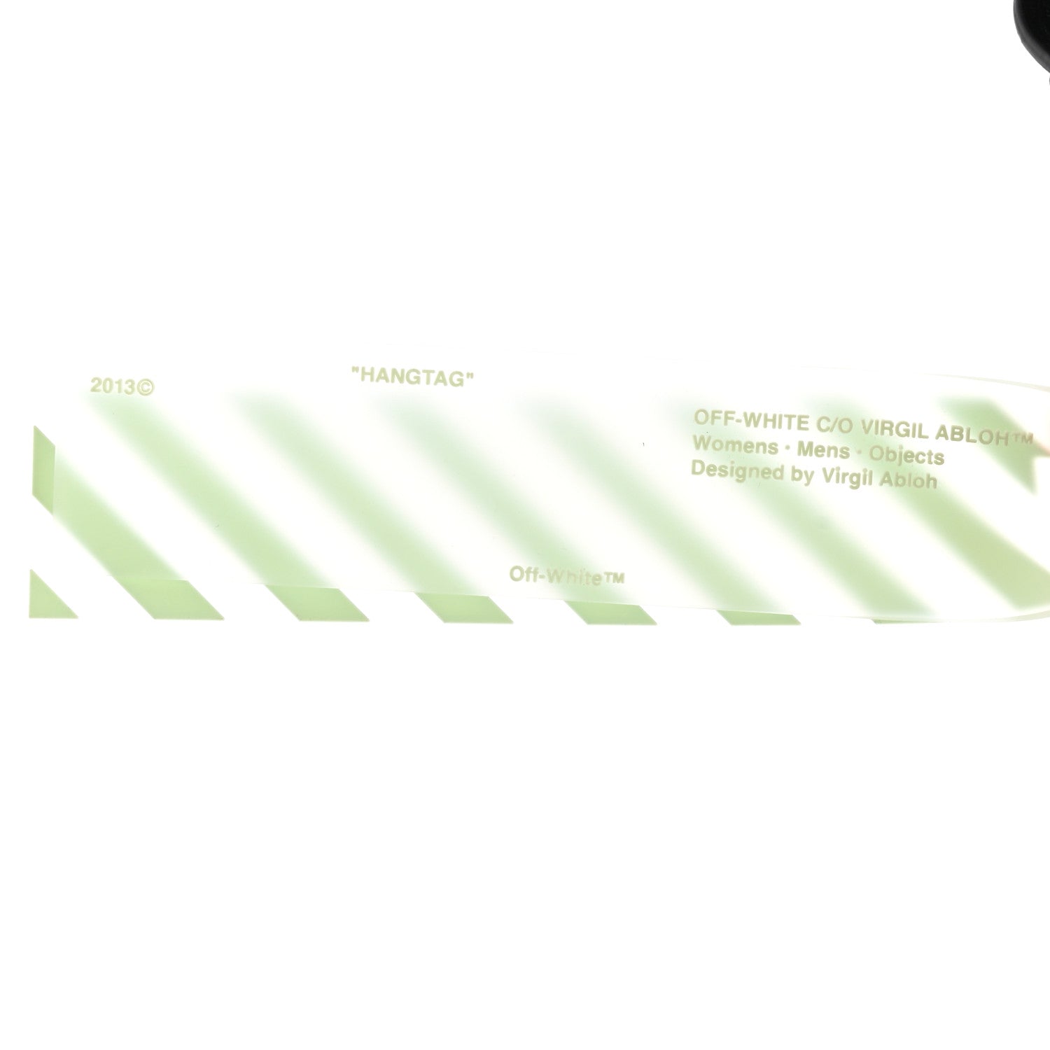 Off-White Saffiano Striped Diag Flat Pouch Black White 7 of 7