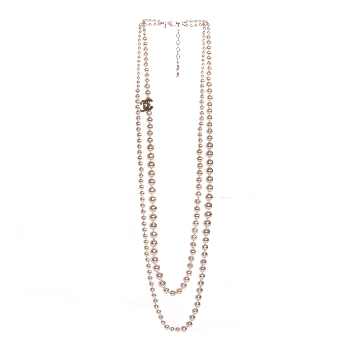Chanel Pearl CC Long Necklace Gold 5 of 7