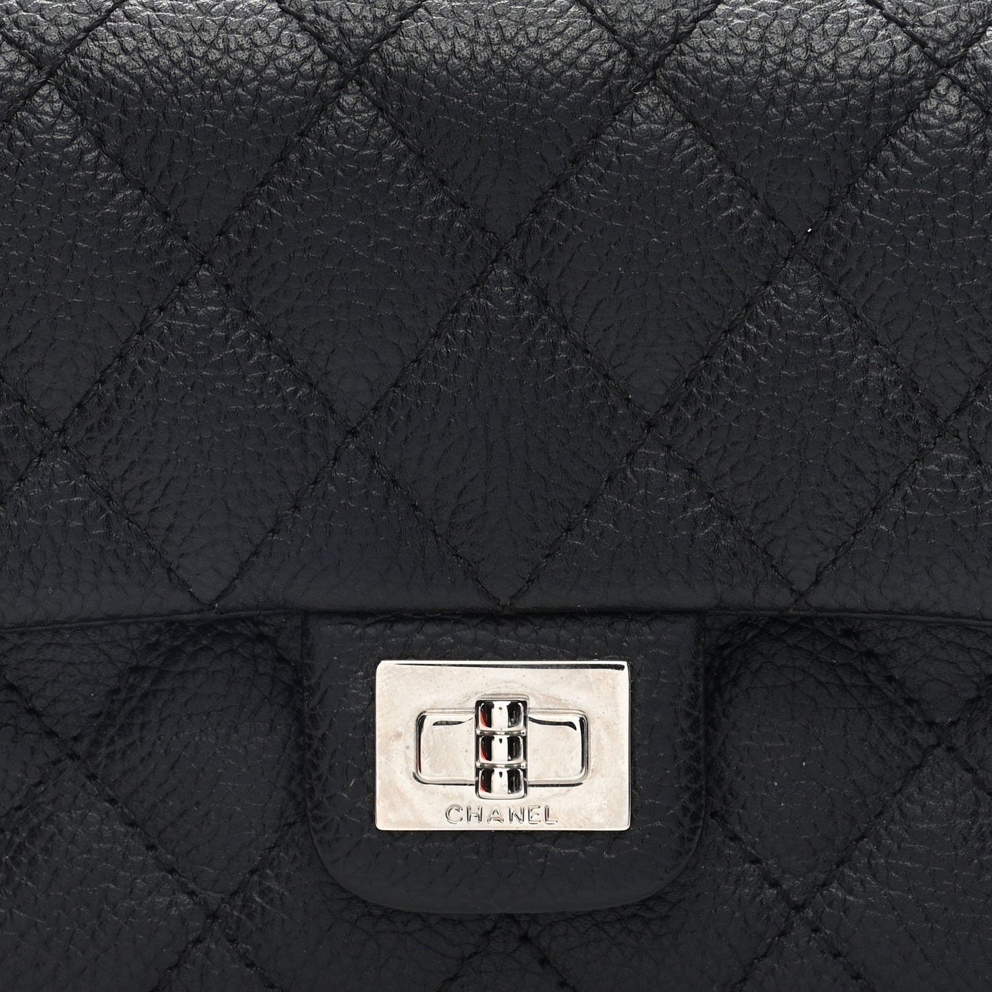 Grained Calfskin Quilted 2.55 Reissue Flap Belt Bag Clutch  Black