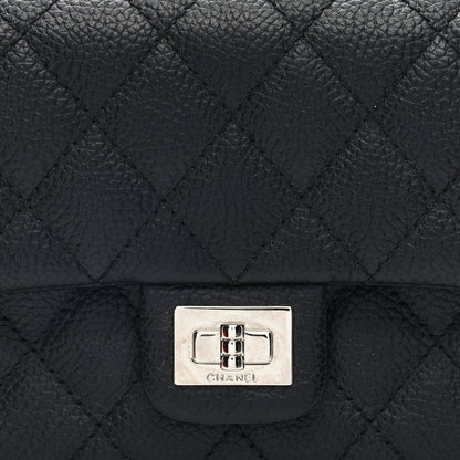 Chanel Grained Calfskin Quilted 2.55 Reissue Flap Belt Bag Clutch  Black 8 of 10