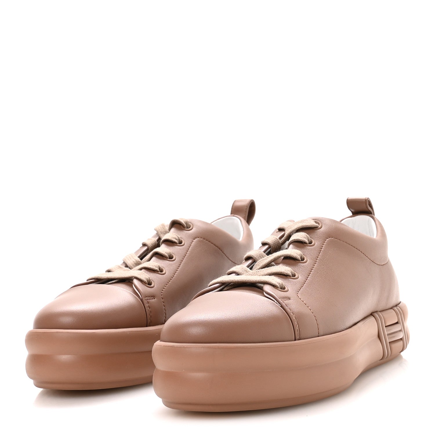 Hermes Calfskin Womens Happy Sneakers 37.5 Rose Perle 4 of 9