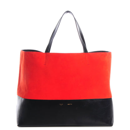 Celine Lambskin Suede Horizontal Bi-Cabas Coral 1 of 8