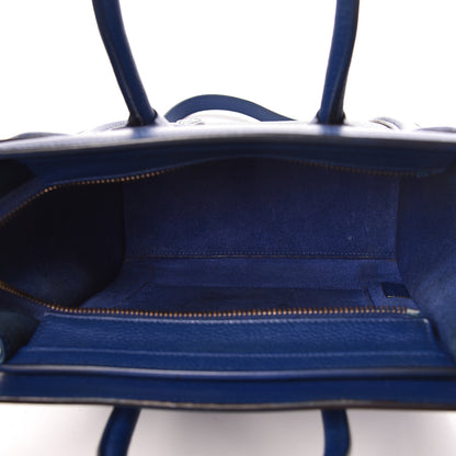Celine Drummed Calfskin Nano Luggage Indigo 8 of 20