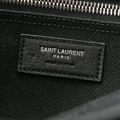 Saint Laurent Linen Calfskin Rive Gauche Tote Black 6 of 10