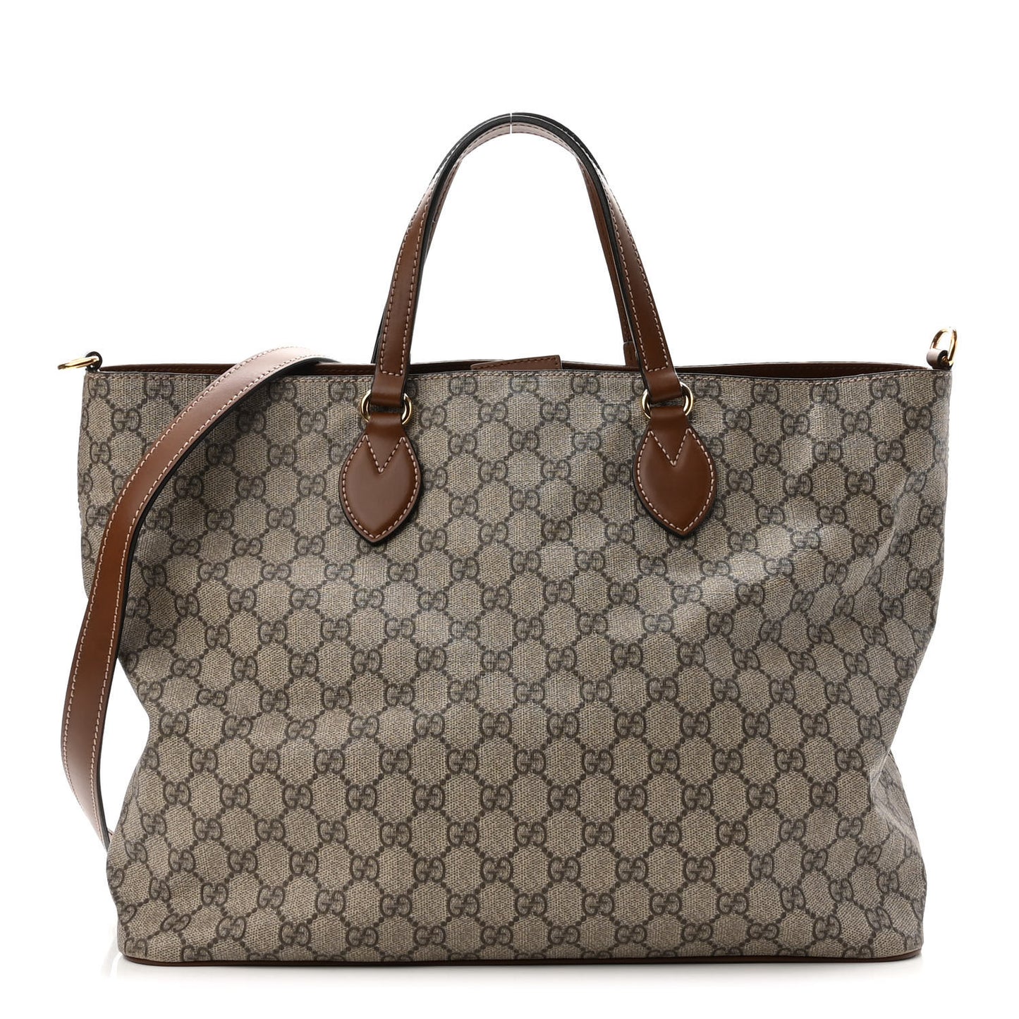Soft GG Supreme Monogram Medium Crossbody Tote Beige Cuir