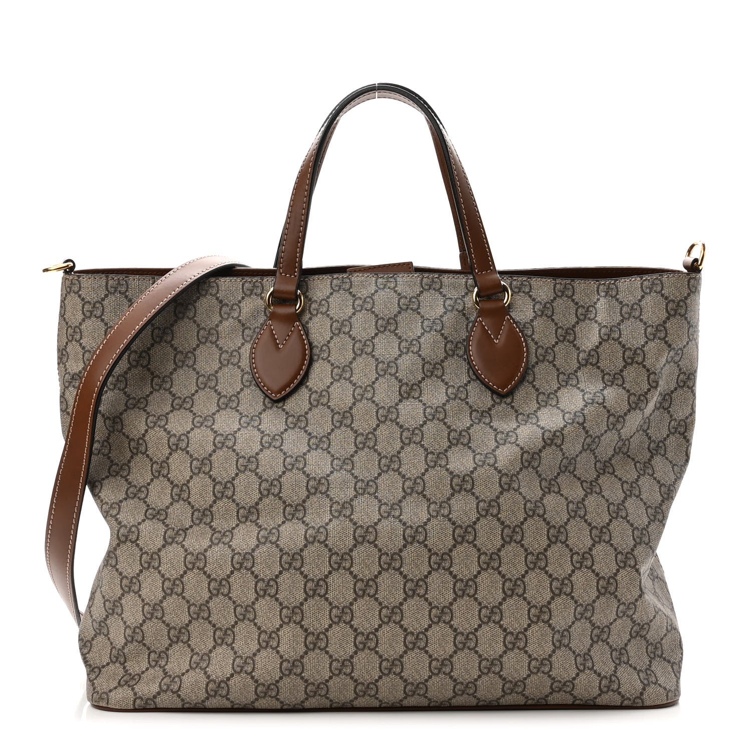 Gucci Soft GG Supreme Monogram Medium Crossbody Tote Beige Cuir 1 of 10